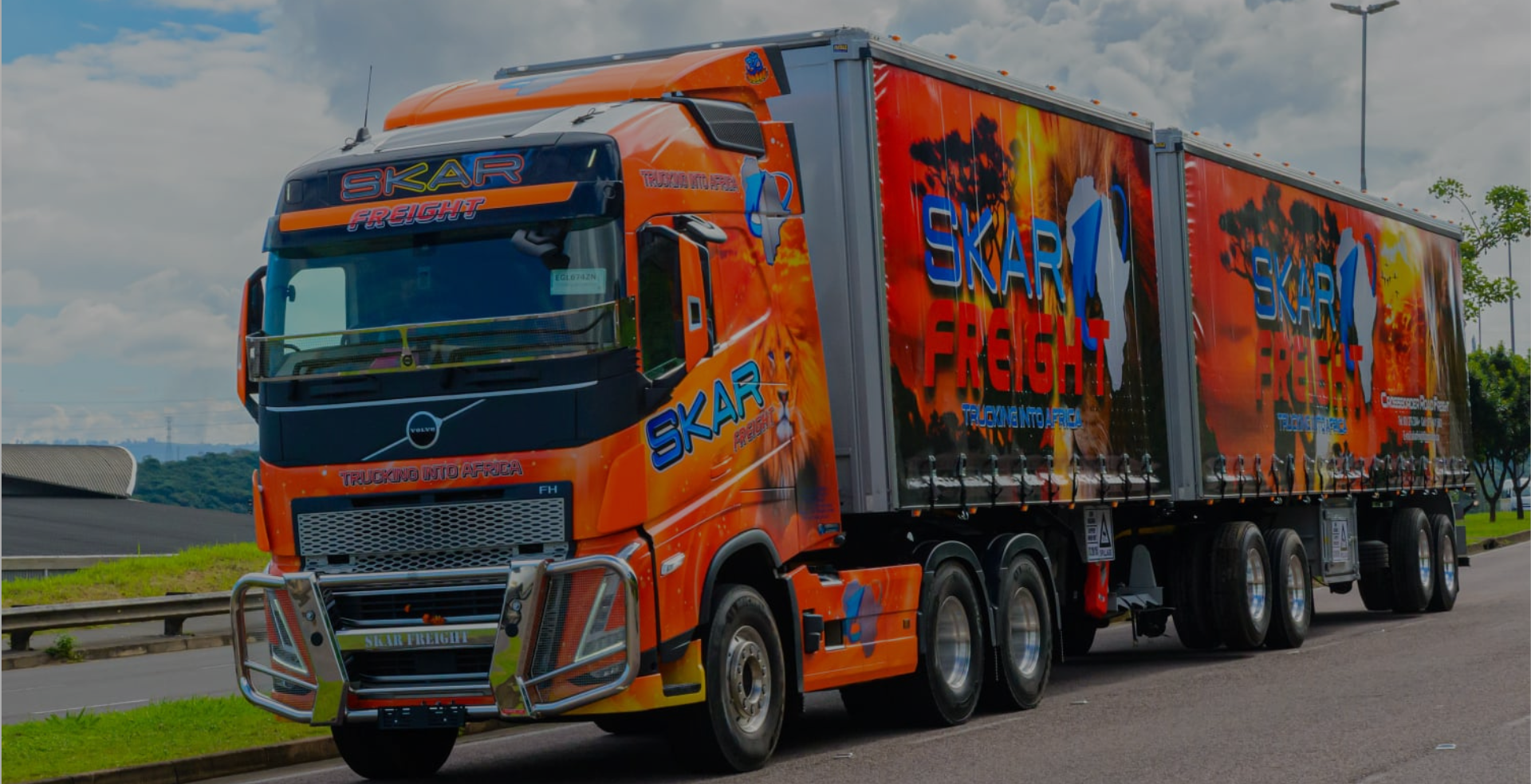 Container ship at sea